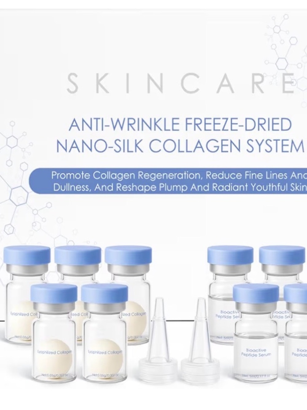 Anti-Wrinkle Nano-Silk Collagen Serum Vials — Light Blue